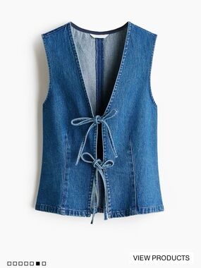 H&M Tie-Front Denim Vest NWT